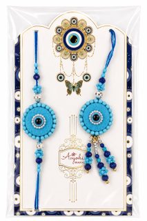 Avyohi Evil Eye Protection Rakhi Set (Blue)