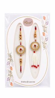 Divya Fancy Rakhi Designer Stone & Pearl Embellished Rakhi Set (Pack of 2)