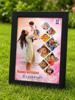 Elora Gifting Personalized Birthday Photo Collage Frame (Black)