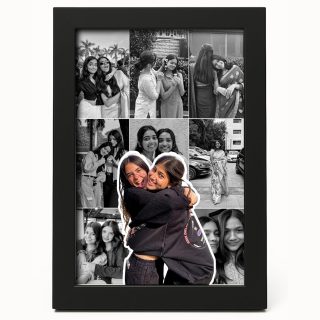 Elora Gifting Personalized Photo Collage Frame with Color Cutout Accent (Black)