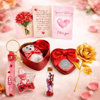 Universal Teddy Bear, Rose & Golden Rose Gift Combos